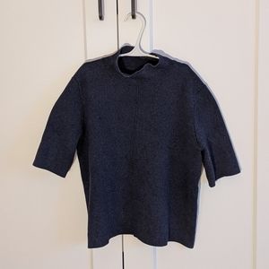 Navy Blue Boxy Sweater Top